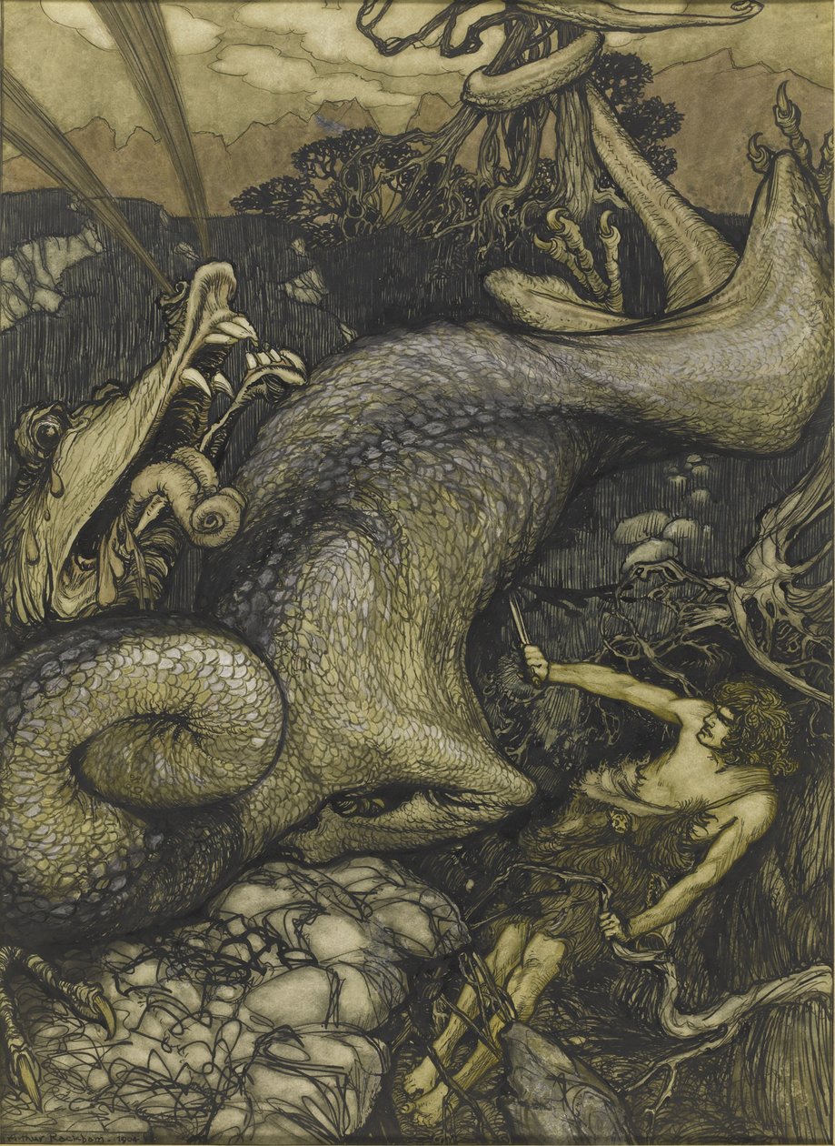 Sigurd the Dragon Slayer, 1901 tekijältä Arthur Rackham