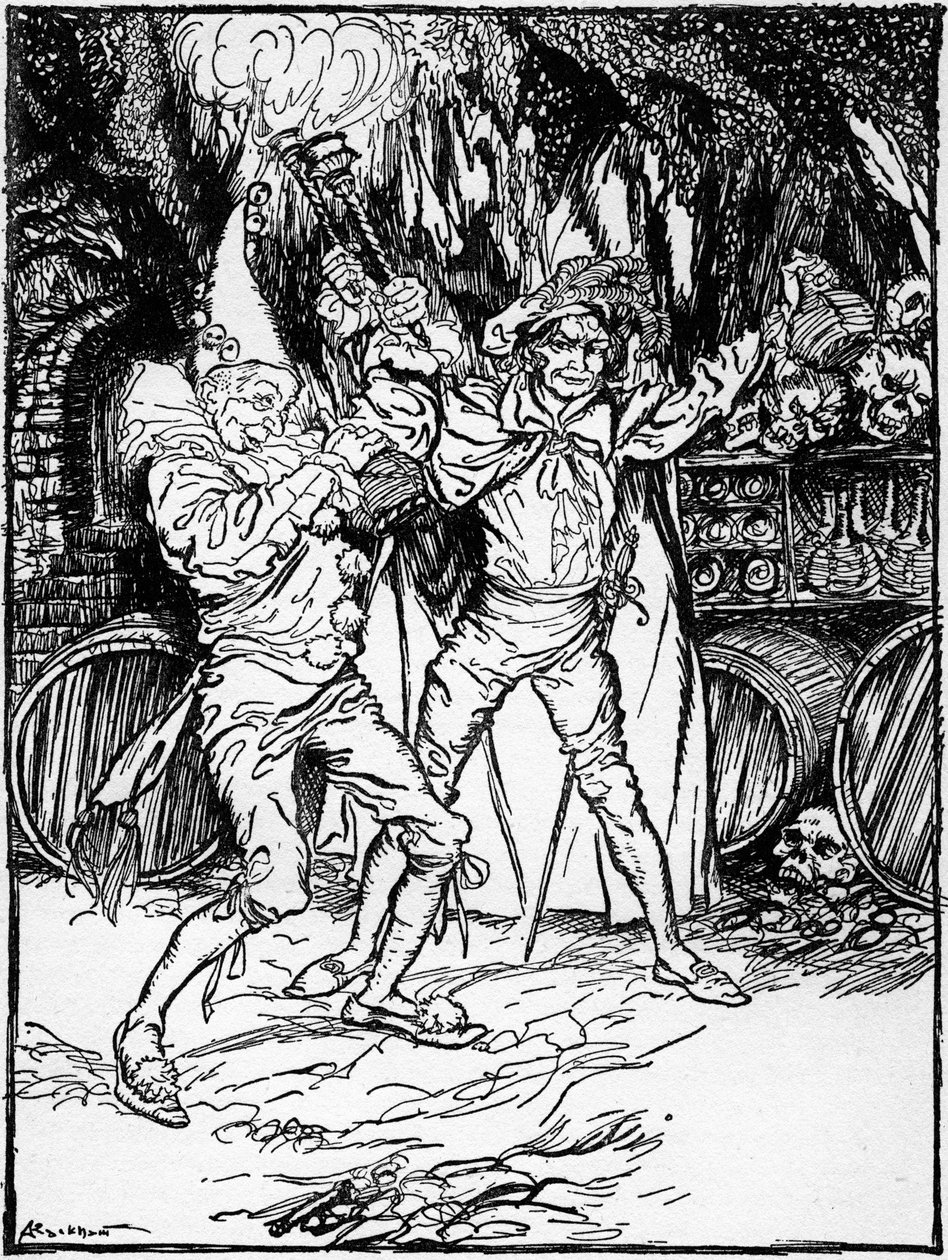 Edgar Allan Poen "Amontilladon tynnyri". tekijältä Arthur Rackham