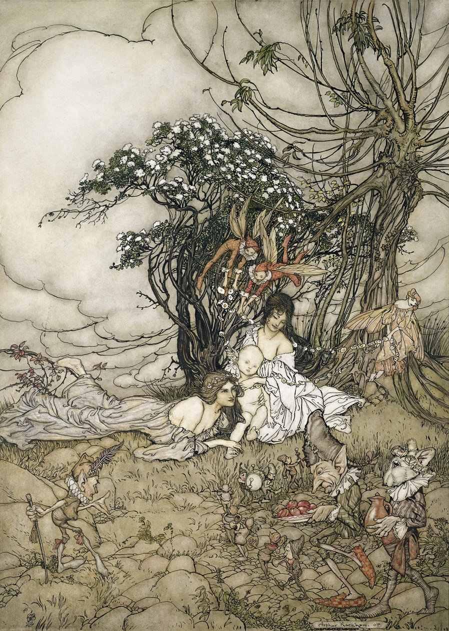 The Changeling, 1905 (wc, kynä ja muste paperille) tekijältä Arthur Rackham