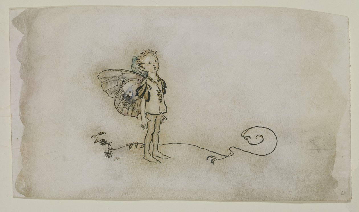 The Fairies Thing, kirjasta A Midsummer Nights Dream, julkaistu 1908 (kynä ja muste & wc paperilla) tekijältä Arthur Rackham
