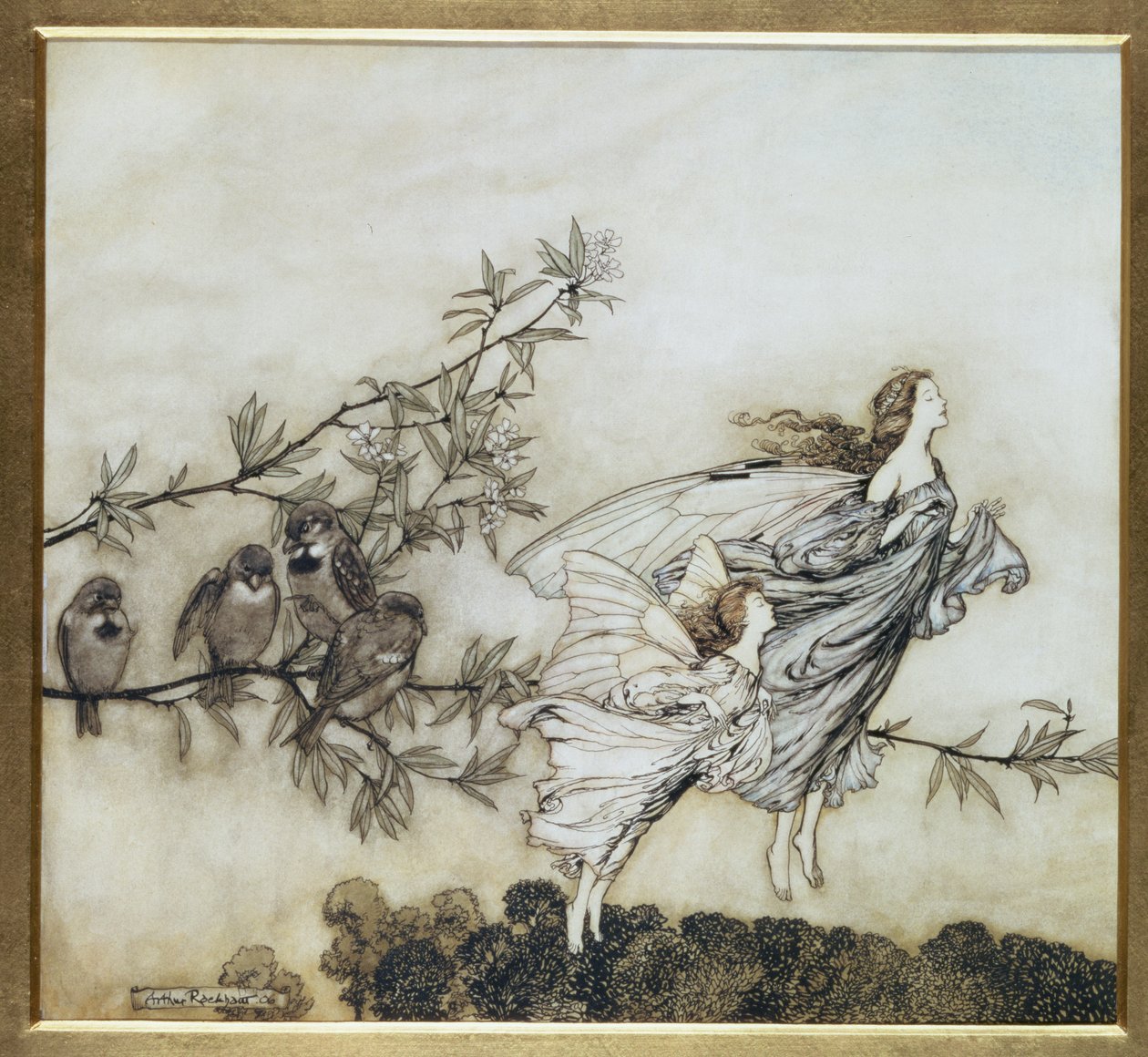 Huonekalut ja erilaiset esineet 1100- ja 1300-luvuilta tekijältä Arthur Rackham
