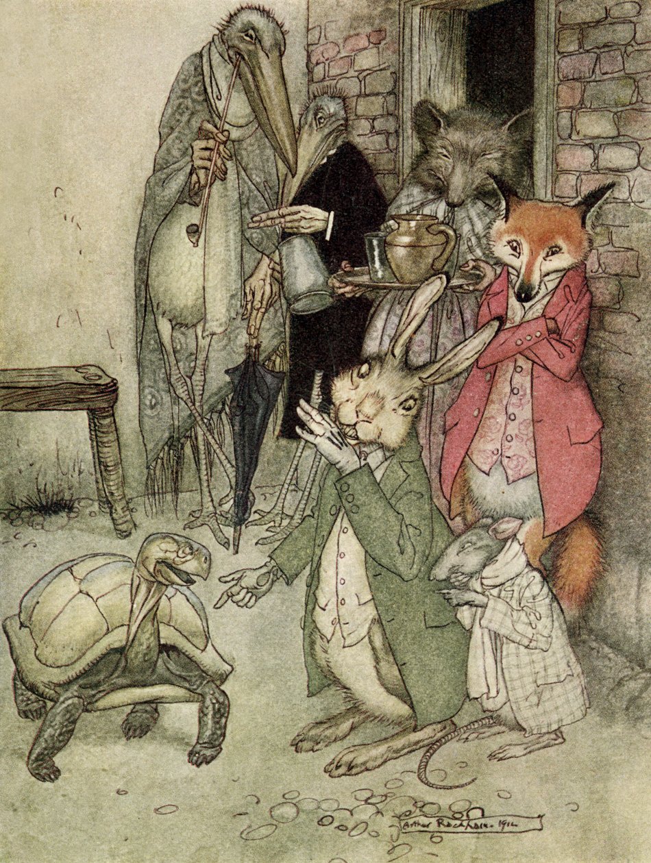 Jänis ja kilpikonna tekijältä Arthur Rackham
