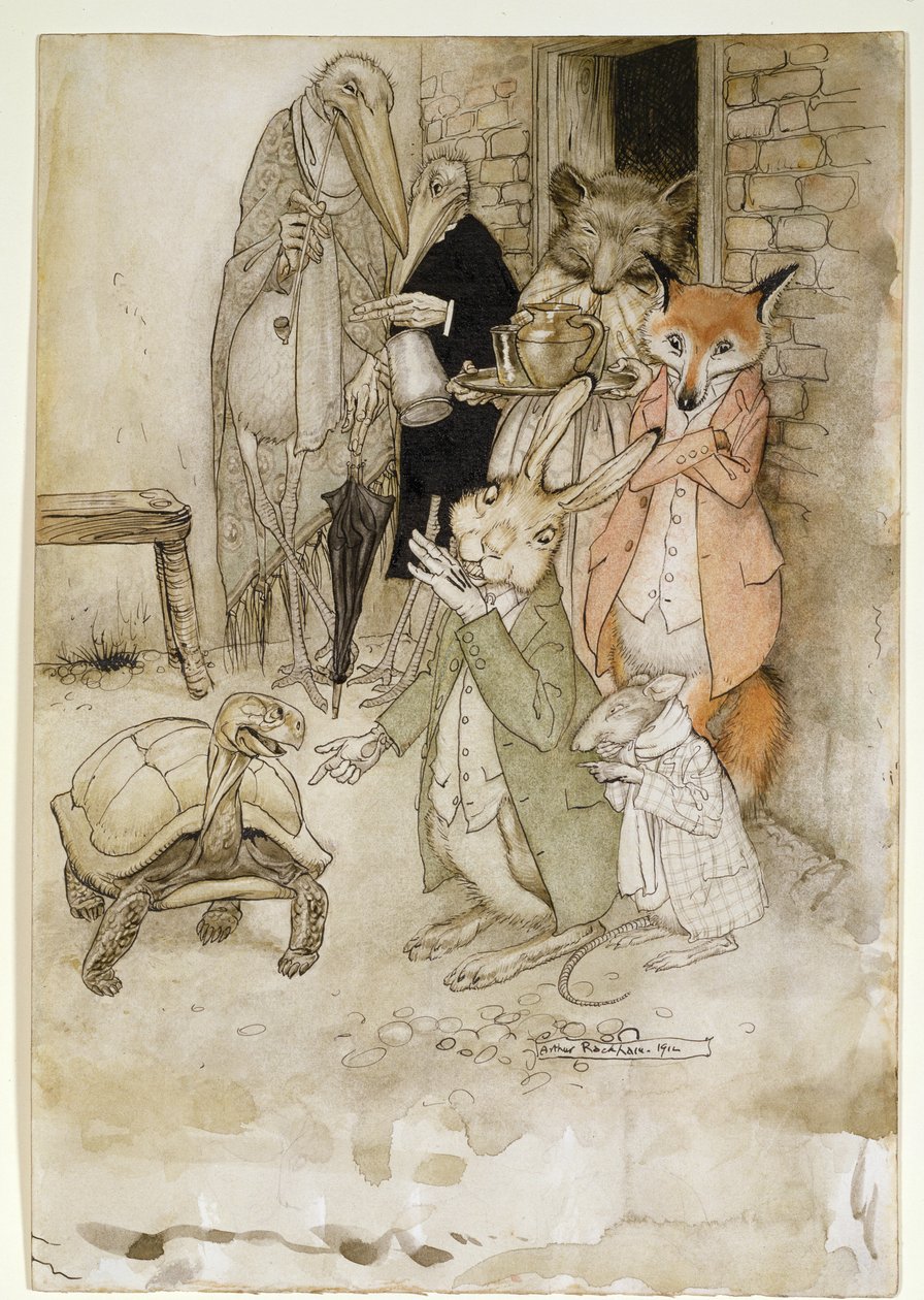 Huonekalut ja erilaiset esineet 1100- ja 1300-luvuilta tekijältä Arthur Rackham