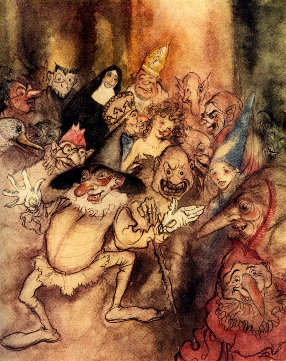 Edgar Allan Poen Punaisen kuoleman naamio tekijältä Arthur Rackham