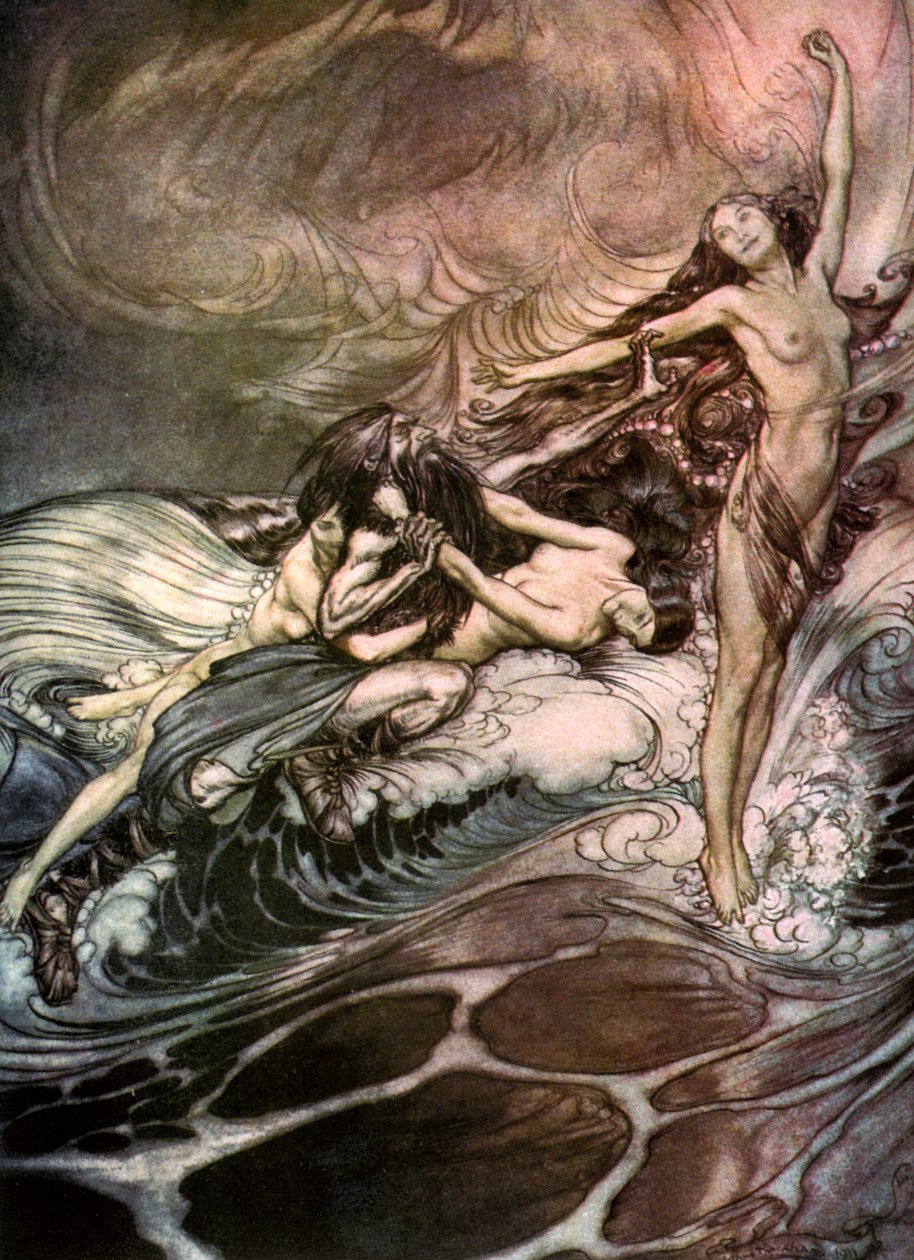 Rein-neidot saavat sormuksen haltuunsa ja kantavat sen voitosta vuonna 1911 tekijältä Arthur Rackham