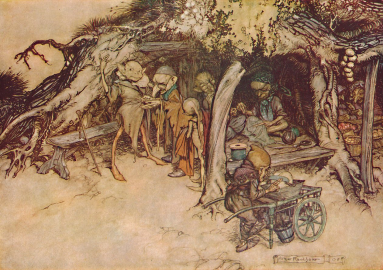 To Make My Small Elves Coats, 1908, 1923 tekijältä Arthur Rackham
