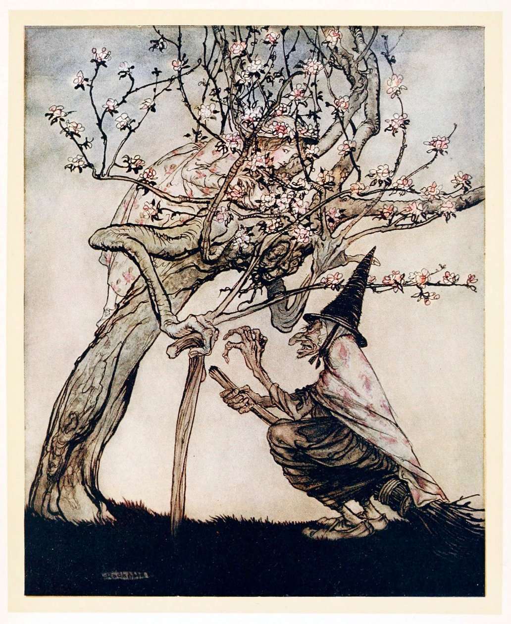 Minun puuni! Oi minun puuni! Oletko nähnyt tuhma pikku piikani, Englanti Fairy Tales, pubi 1922. tekijältä Arthur Rackham
