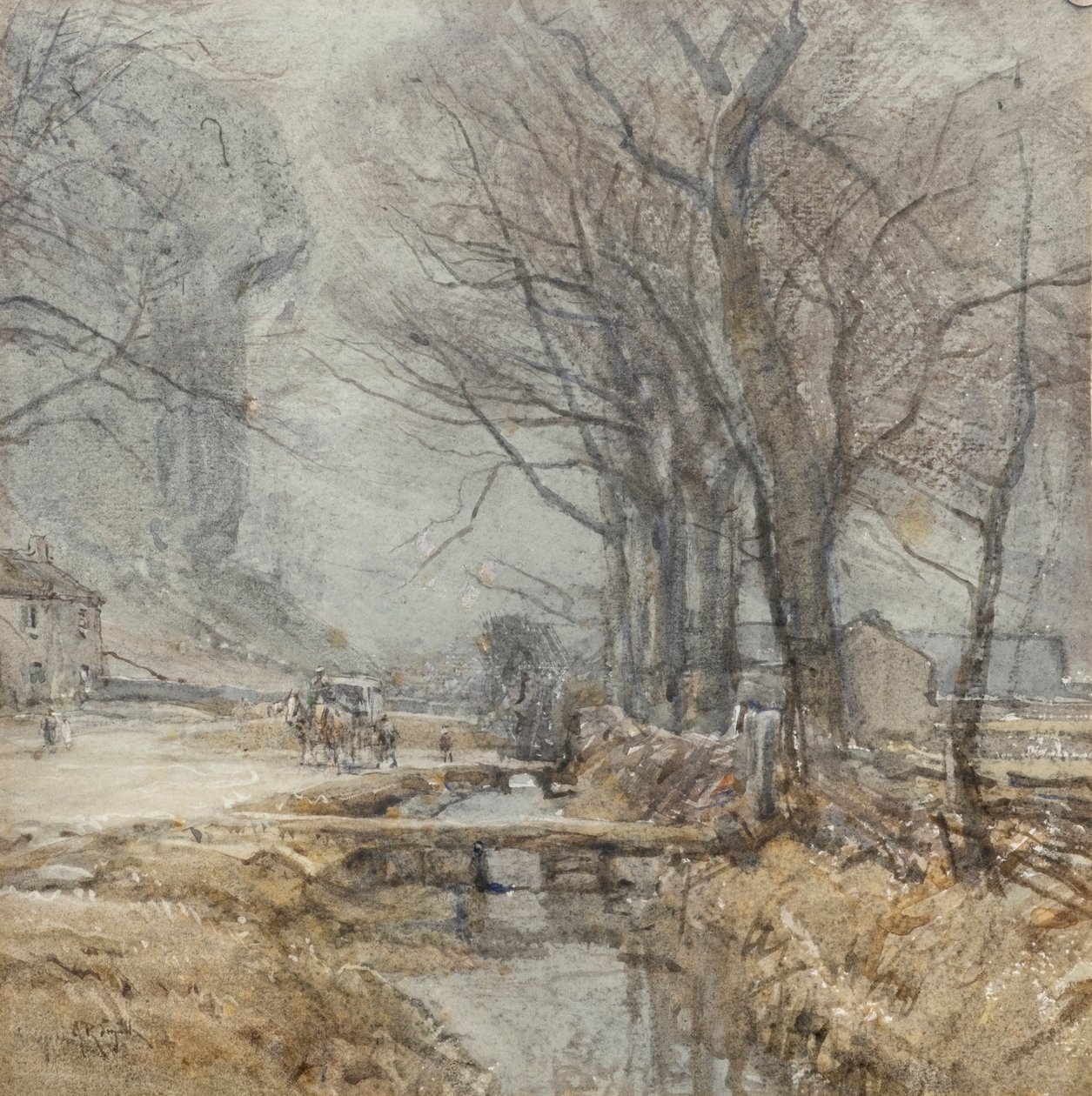 Kilnsey, Yorkshire, noin 1927 (vesiväri). tekijältä Arthur Reginald Smith