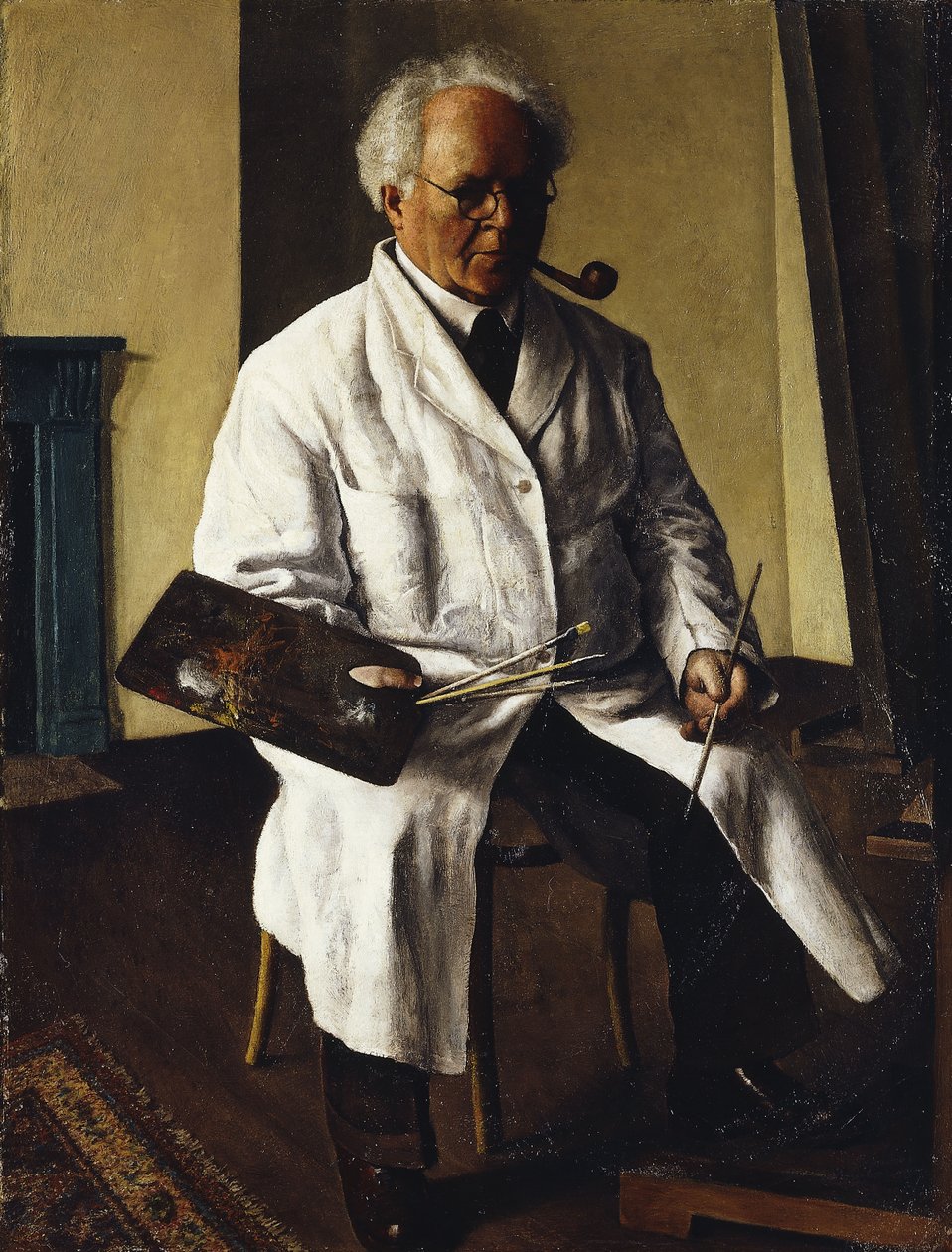 Omakuva; Selbstportrait, n. 1930 (öljy kovalevylle) tekijältä Arthur Segal