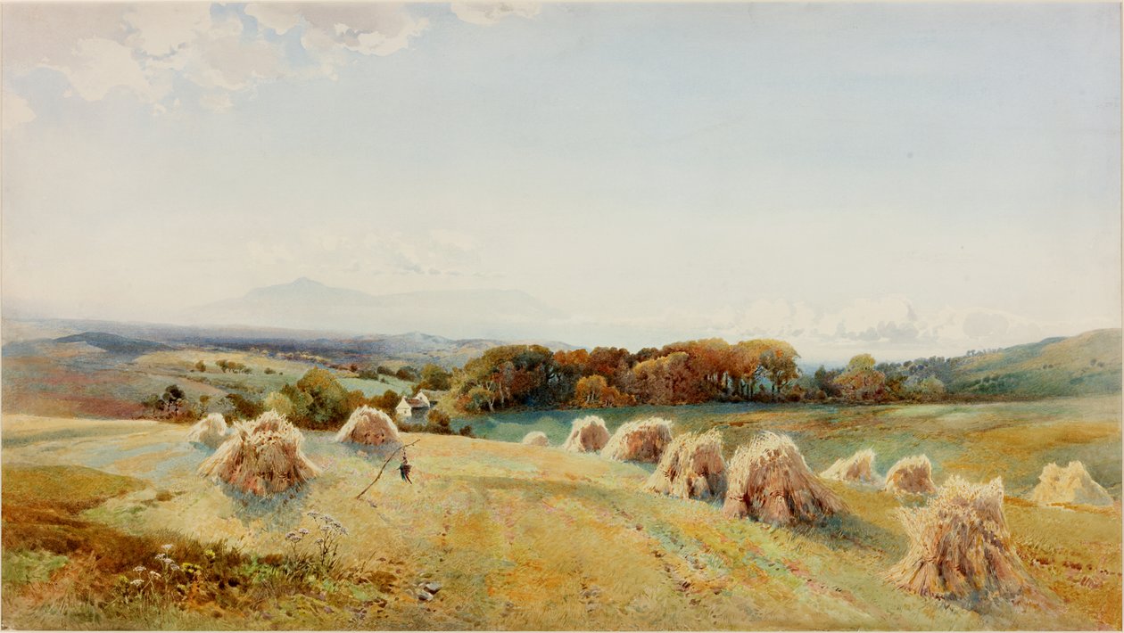 Windermeren kukkuloilla ennen vuotta 1909 (akvarelli ja guassi) tekijältä Arthur Tucker