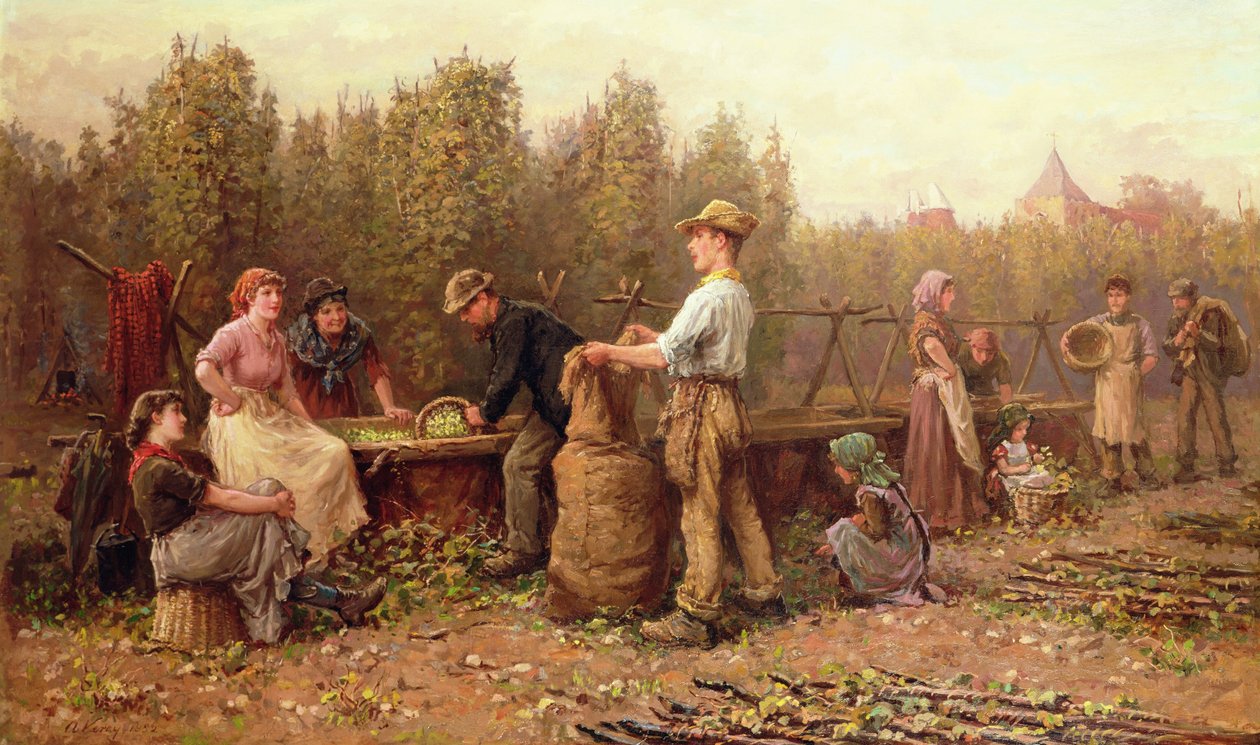 Hop Pickers, 1800-luvun loppu tai 1900-luvun alku tekijältä Arthur Verey
