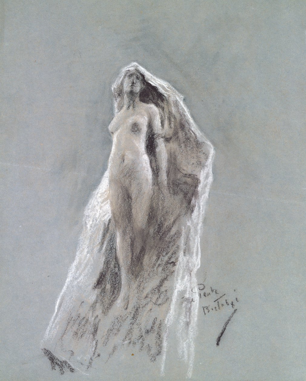 Spirit of the Peak, n. 1890 (pastelli siniselle paperille) tekijältä Arthur Wardle