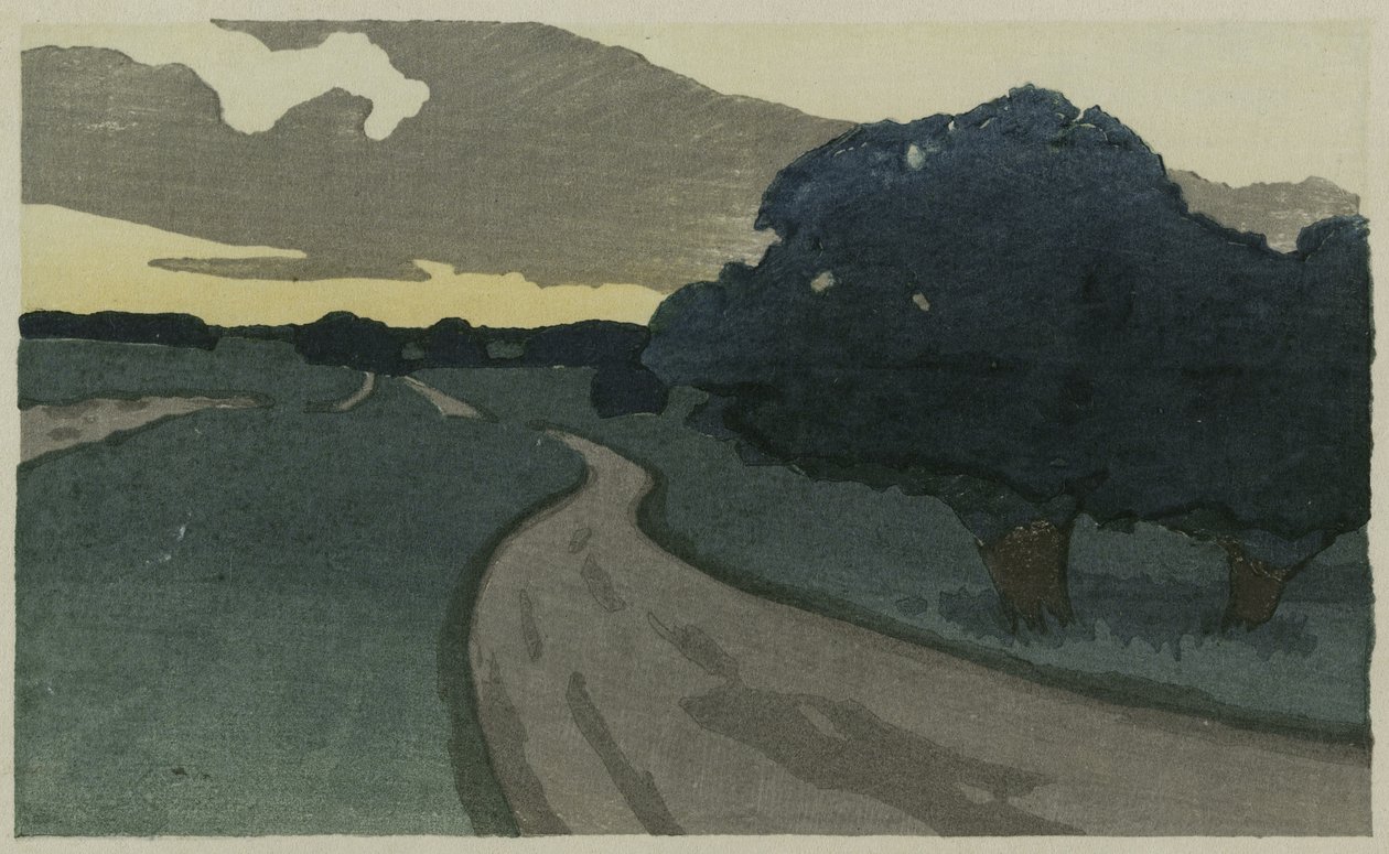 The Long Road, Argilla Road, Ipswich, 1898 (väripuupiirros) tekijältä Arthur Wesley Dow