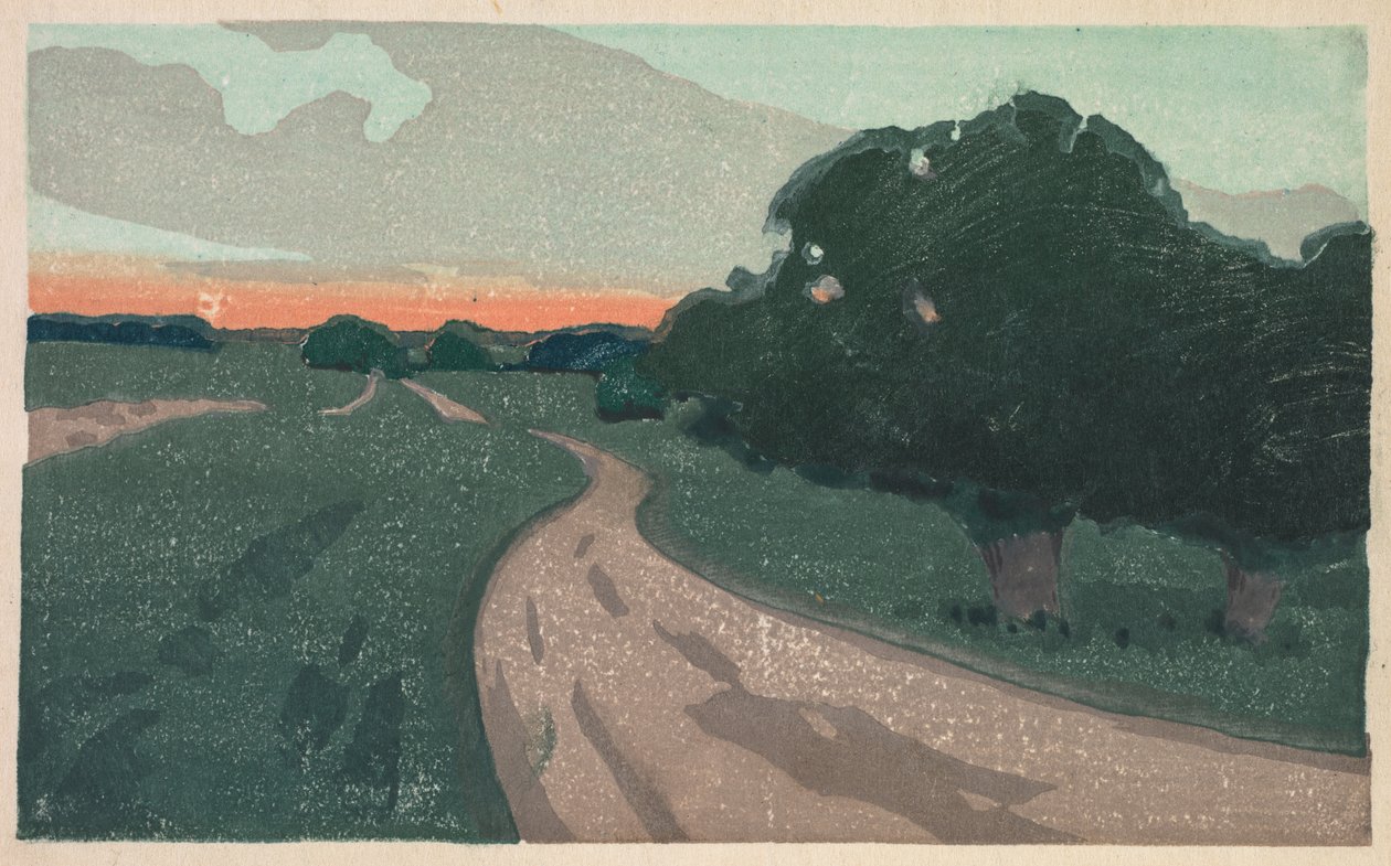 The Long Road tai Argilla Road, n. 1898. tekijältä Arthur Wesley Dow