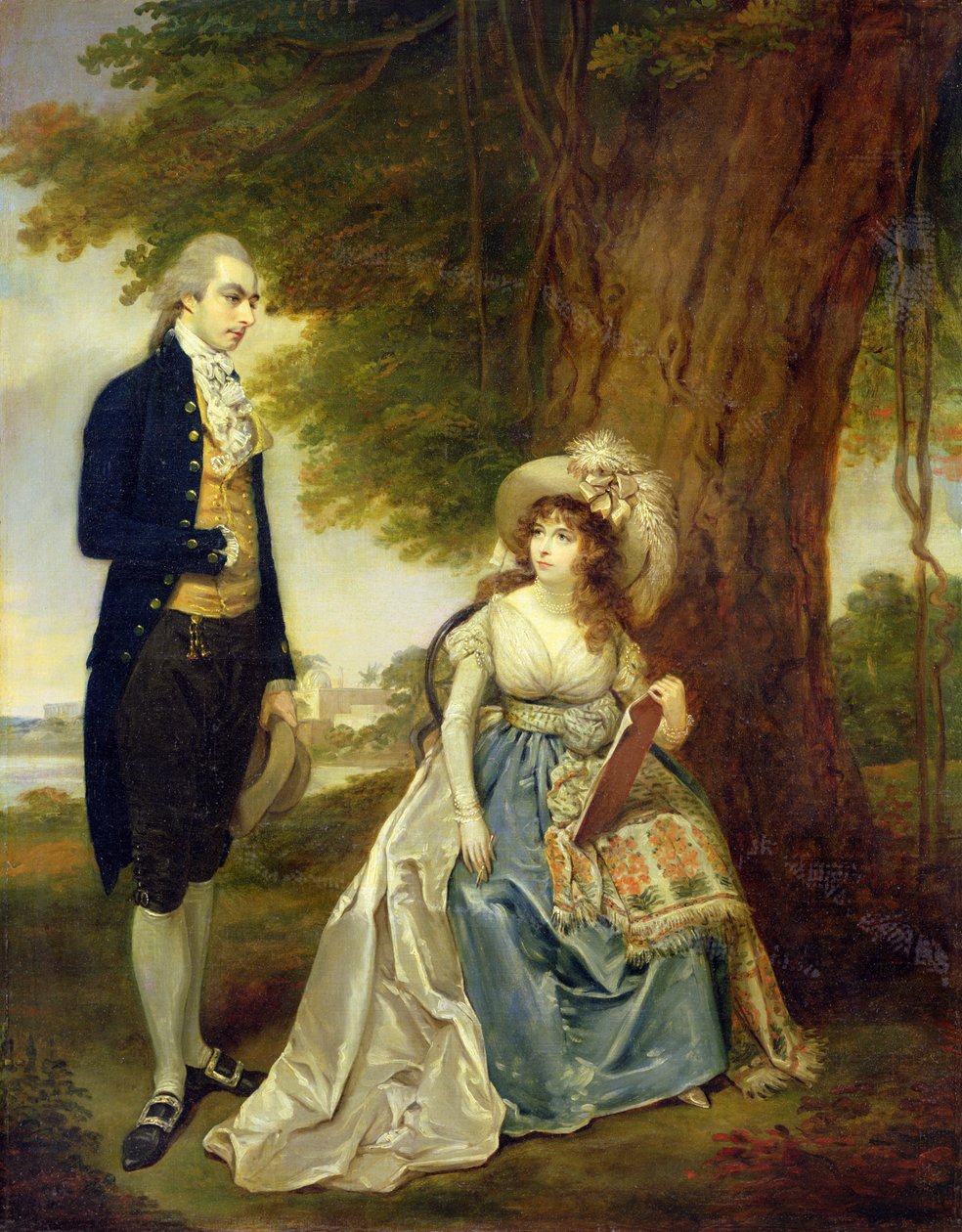 Herra ja rouva Fraser, n. 1785-1790 (öljy kankaalle) tekijältä Arthur William Devis