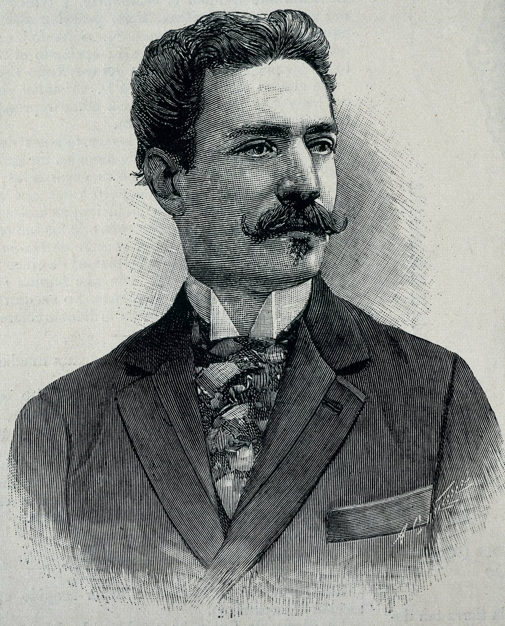 ALBARRAN Y DOMINGEZ, Joaquin (1860-1912). Kuubassa syntynyt espanjalainen urologi. (kaiverrus) tekijältä Artist Unknown