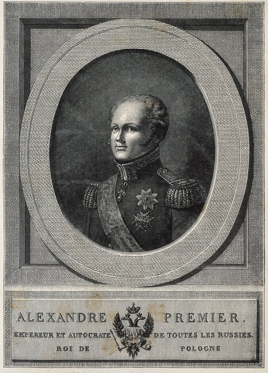 Venäjän Aleksanteri I (1777-1825). Venäjän tsaari (1801-1825). tekijältä Artist Unknown