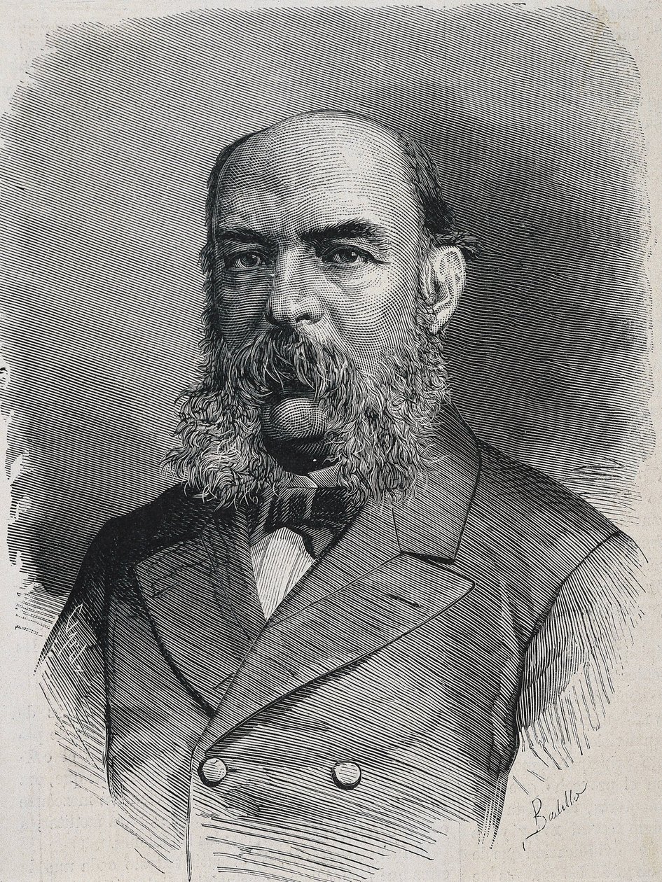 AMADOR DE LOS RIOS, Jose (1818-1878). Englantilainen historioitsija ja semiitikko. "La Ilustracion Espanola y Americana. Kaiverrus. tekijältä Artist Unknown