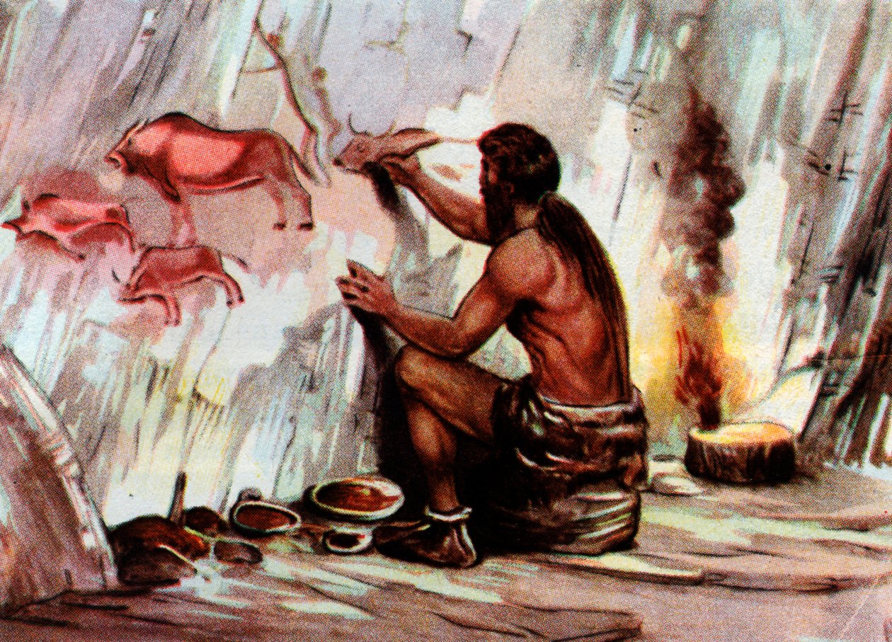 Homo Sapiens -maalaus luolassa, kuvasta 