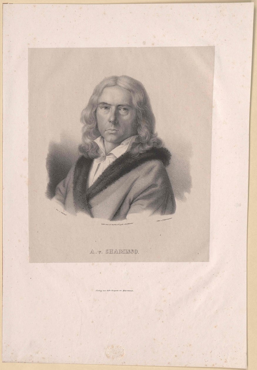 Adelbert von Chamisso (painettu) tekijältä Artist Unknown