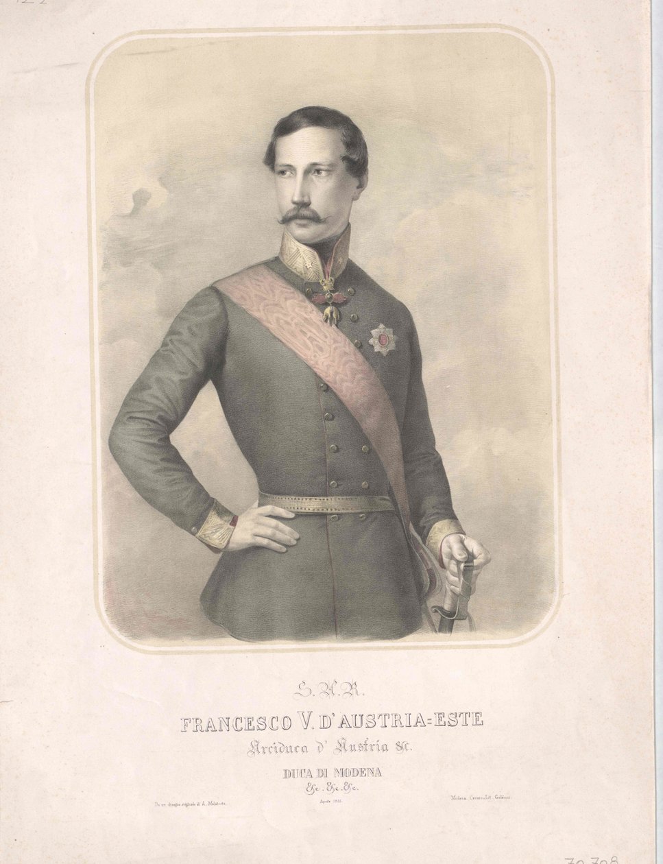 Itävallan arkkiherttua - Modenan herttua Franciscus V. tekijältä Artist Unknown