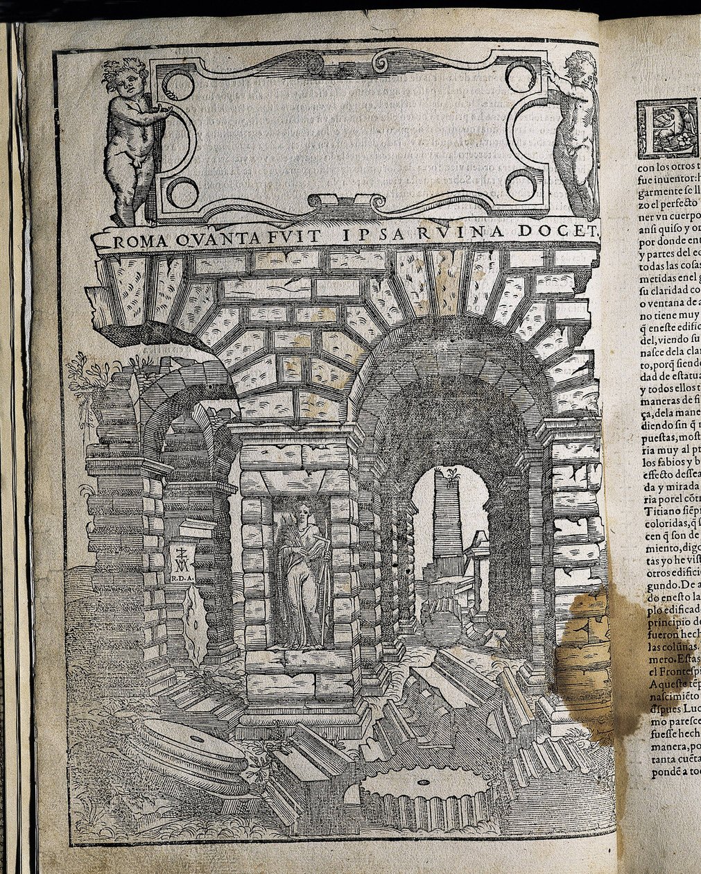 Arkkitehtuuri ja perspektiivityö - SERLIO, Sebastiano (1475-1554). Italialainen manieristinen arkkitehti, joka kuului Fontainebleaun palatsia rakentaneeseen italialaiseen ryhmään. Tutte operates architettura and prospetiva. ESPANJA. KASTILIA JA LEÓN. Salam tekijältä Artist Unknown