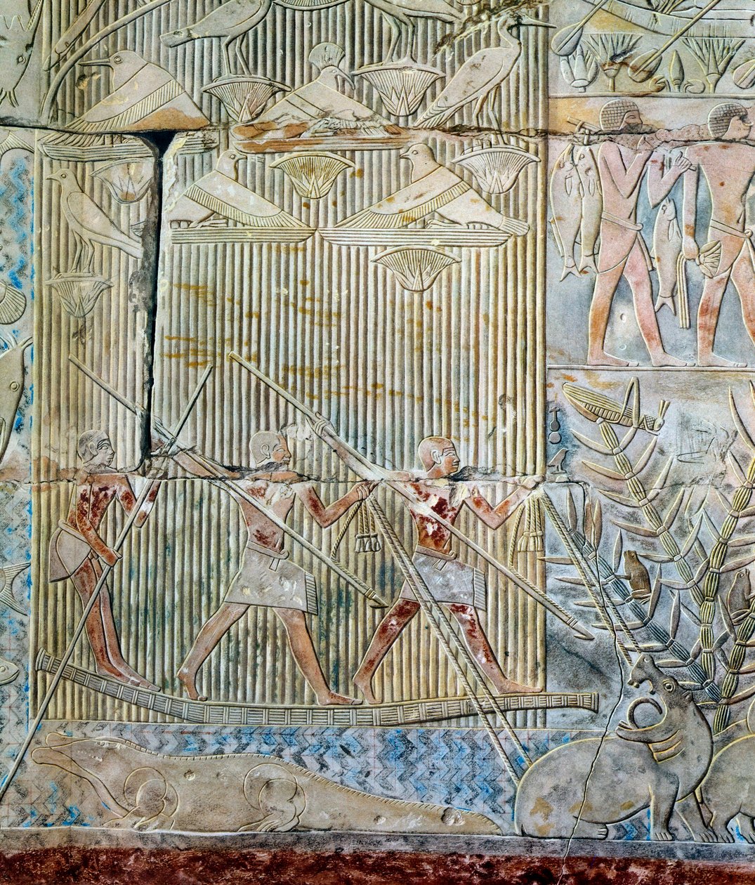 Egyptin taide: virtahevon metsästys, 6. dynastia tekijältä Artist Unknown