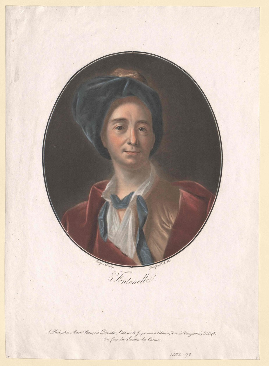 Bernard de Fontenelle (painettu) tekijältä Artist Unknown