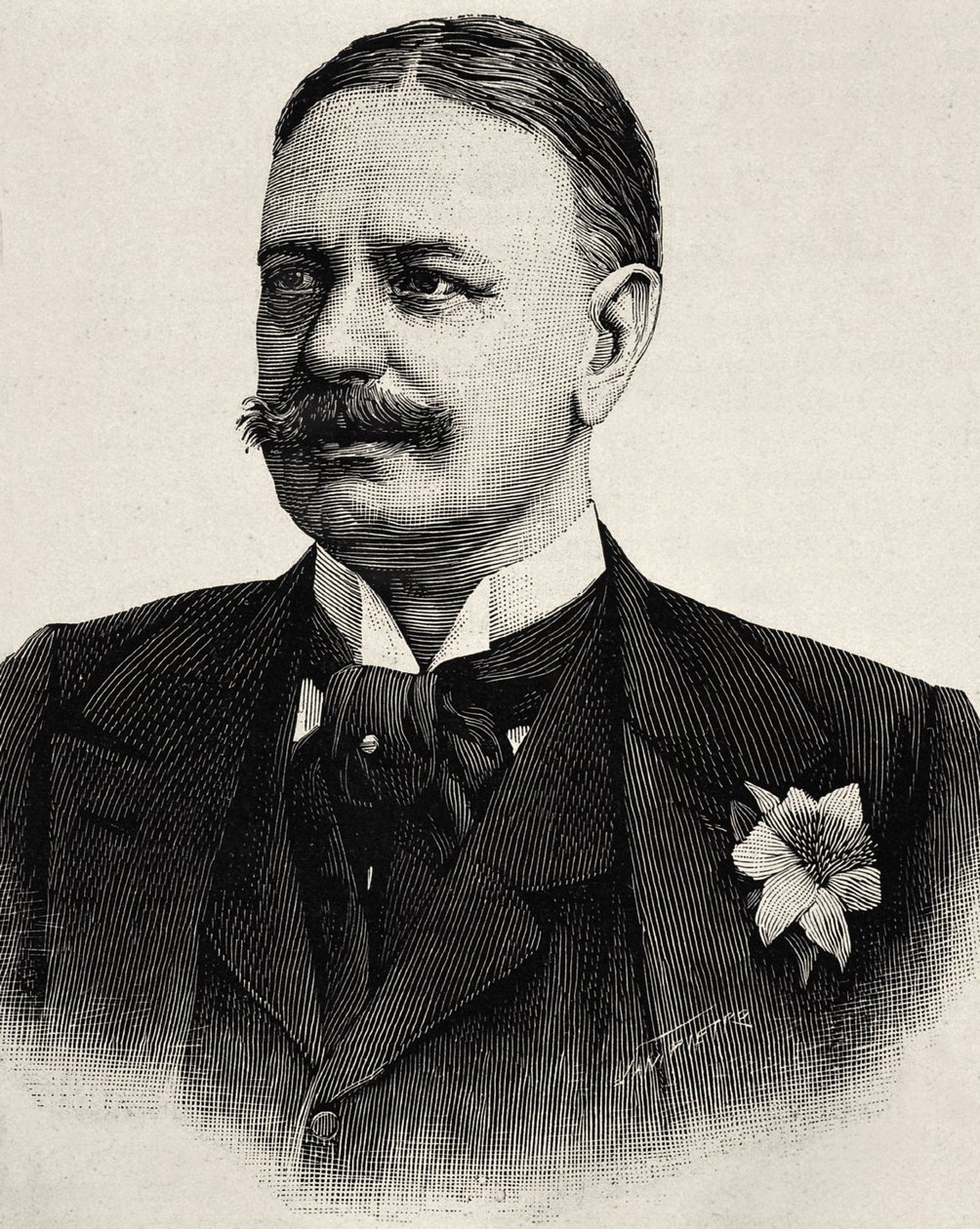 BueLow, Bernard von (1849-1929). Rooman valtakunnan kansleri (1900-1909). Etsaus tekijältä Artist Unknown
