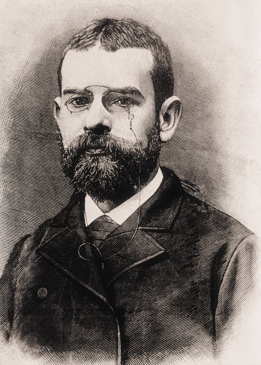CLARIN, Leopoldo Alas y Urena (1852-1901). Espanjalainen kirjailija. Kaiverrus tekijältä Artist Unknown
