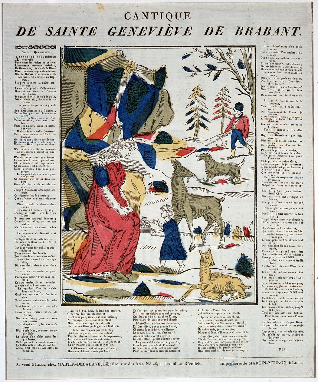 Cantique de saint Geneviève de Brabant - puukaiverrus. tekijältä Artist Unknown