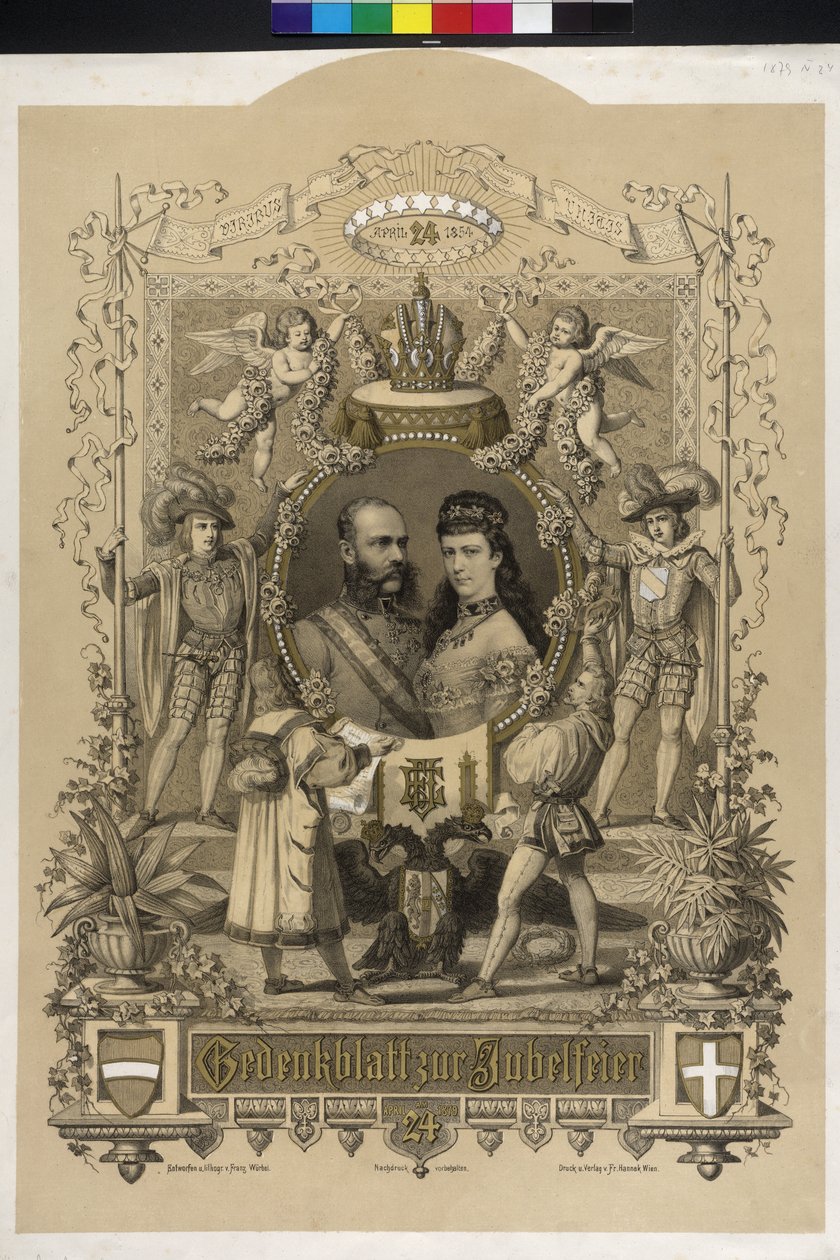 Juhlapaperi keisarillisen hääparin hopeahäihin 1879 tekijältä Artist Unknown