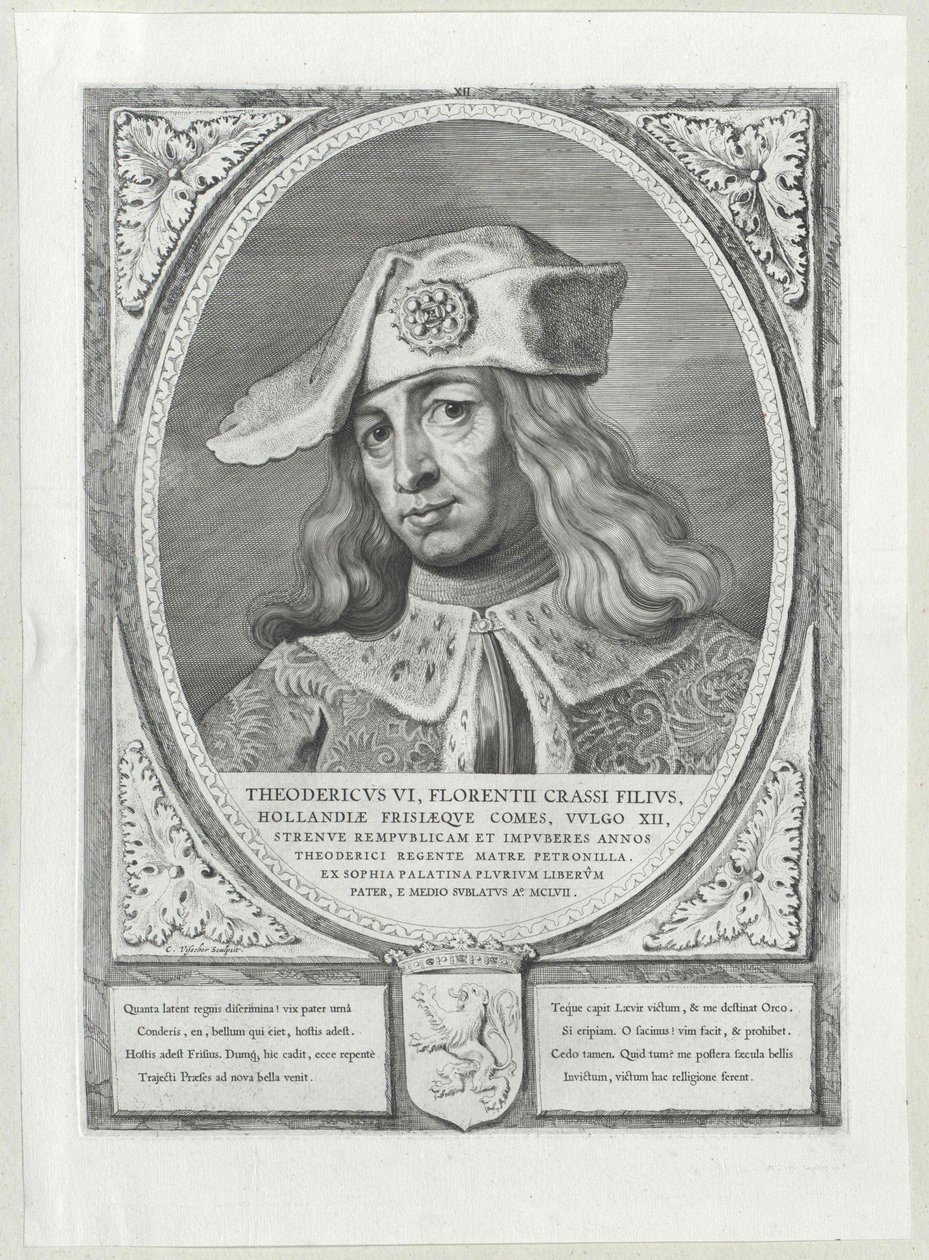 Hollannin kreivi Dietrich VI (tulosta) tekijältä Artist Unknown