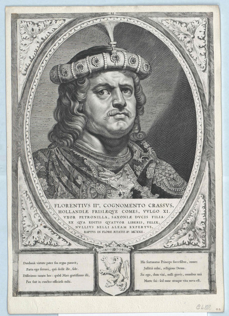 Hollannin kreivi Florence II (painettu) tekijältä Artist Unknown