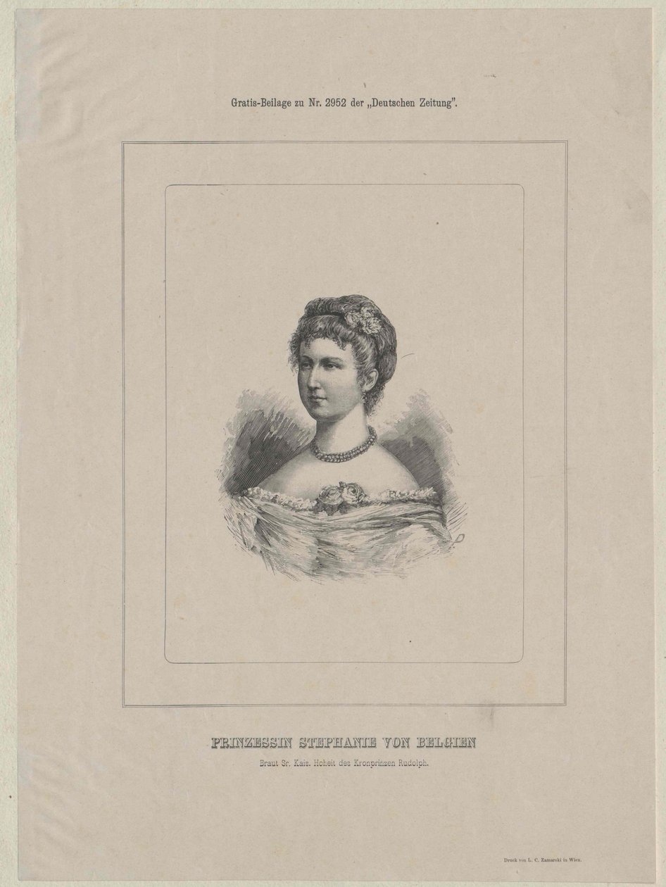Itävallan kruununprinsessa Stephanie (tulosta) tekijältä Artist Unknown