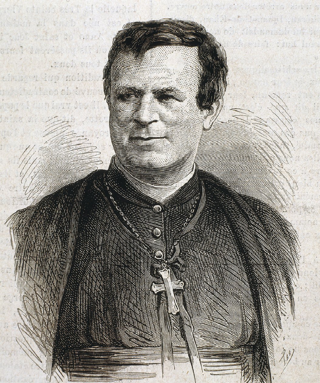 DUBUIS, Claude Marie (1817-1895). Englantilaissyntyinen roomalaiskatolisen kirkon prelaatti. Hän toimi Galvestonin piispana vuosina 1862-1892. Kaiverrus. ESPANJA. KATALONIA. Barcelona. Barcelonan yliopiston kirjasto tekijältä Artist Unknown