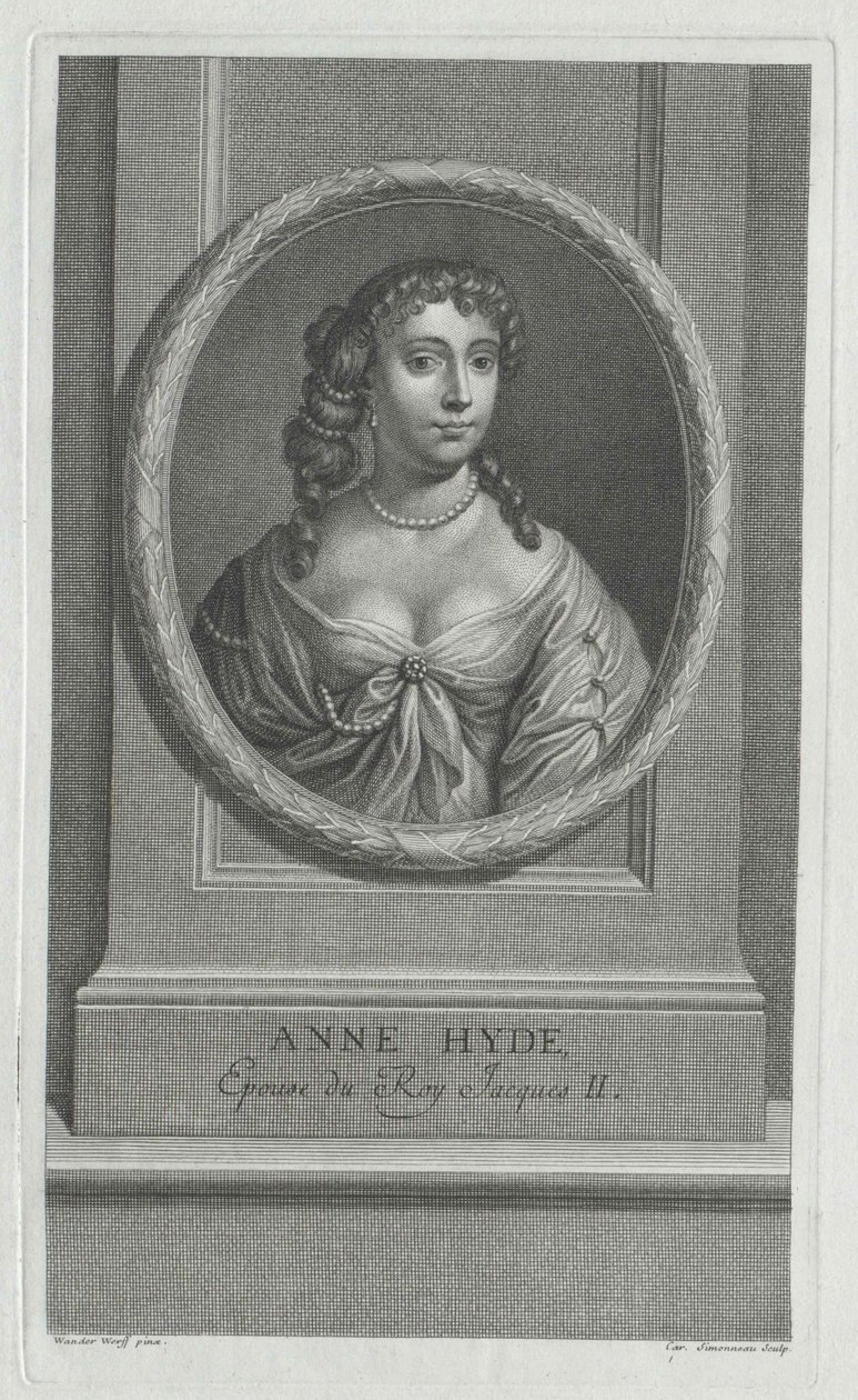 Yorkin herttuatar Anne Hyde (painettu) tekijältä Artist Unknown