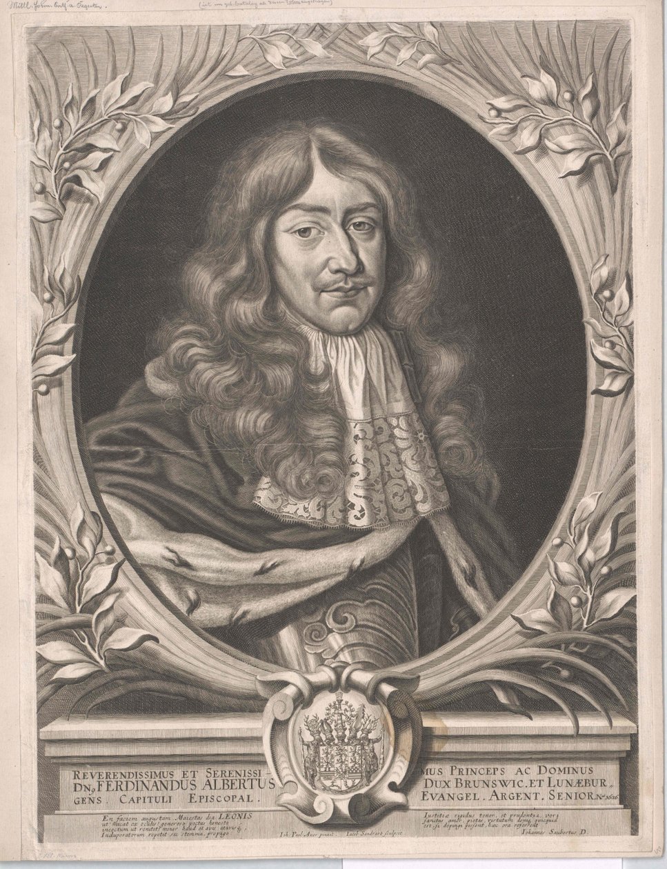Brunswick-Wolfenbuettelin herttua Ferdinand Albert II (tuloste) tekijältä Artist Unknown