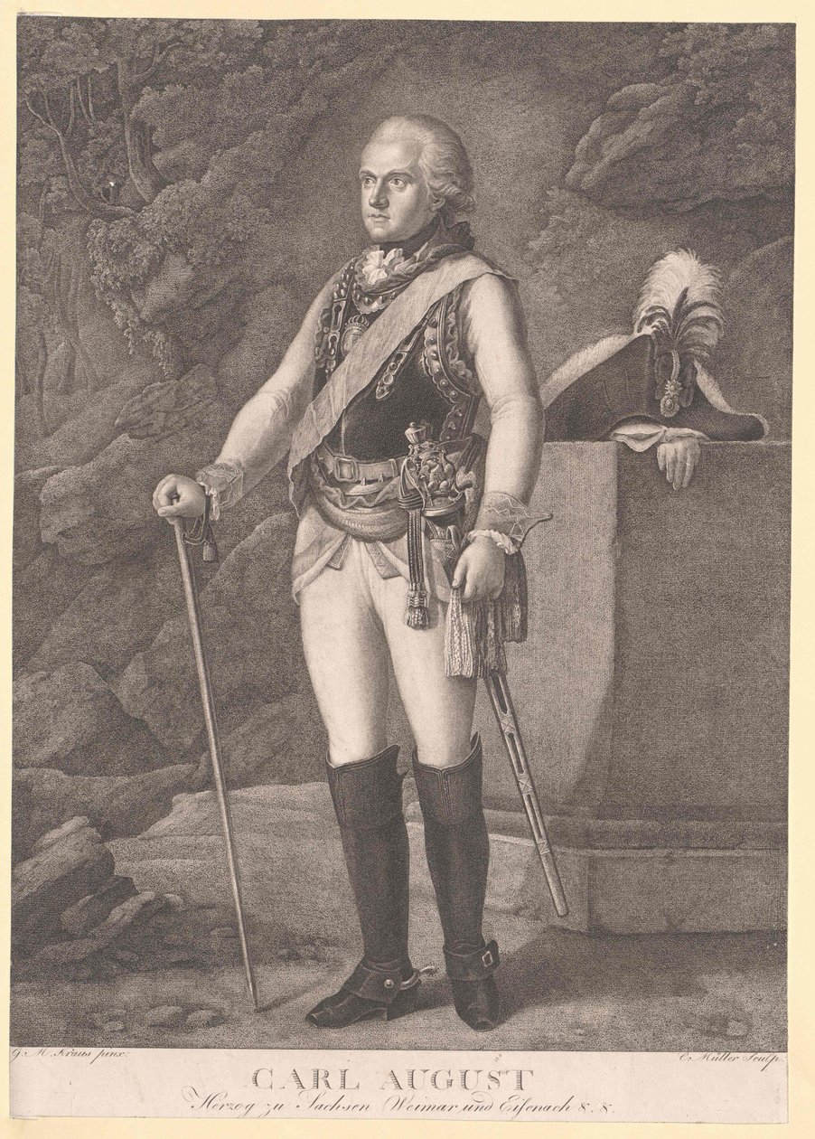 Sachsen-Weimarin herttua Eisenach Karl August tekijältä Artist Unknown
