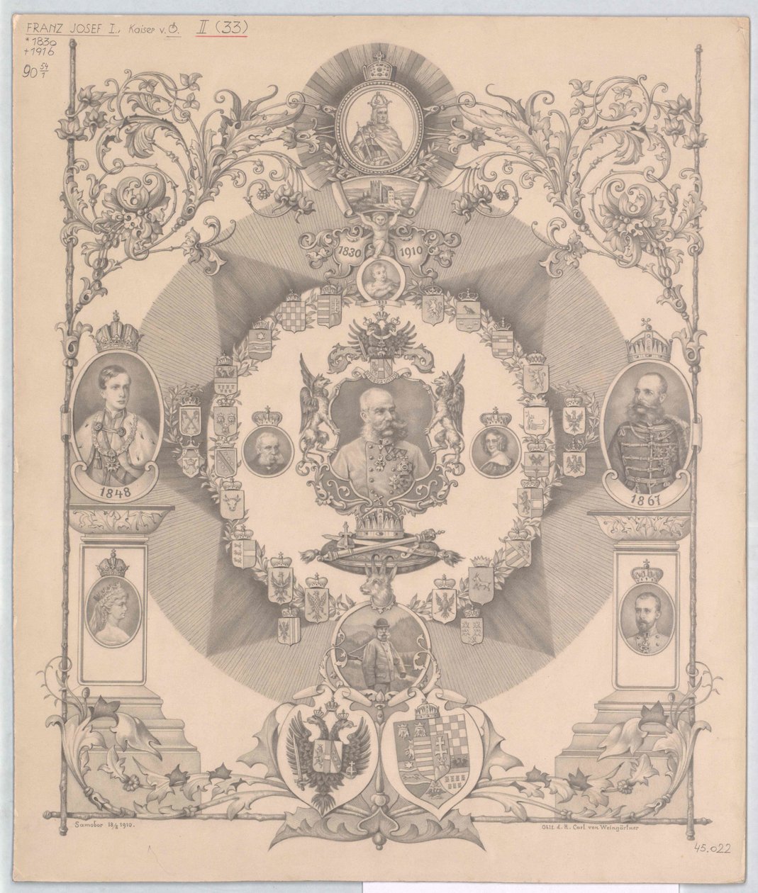 Itävallan keisari Franz Joseph I (tulosta) tekijältä Artist Unknown