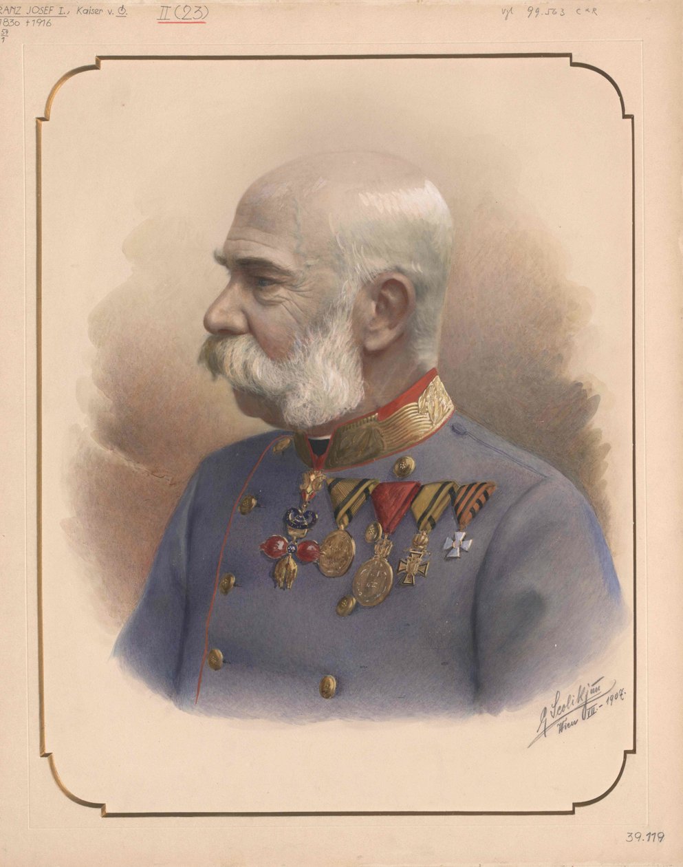 Itävallan keisari Franz Joseph I (tulosta) tekijältä Artist Unknown