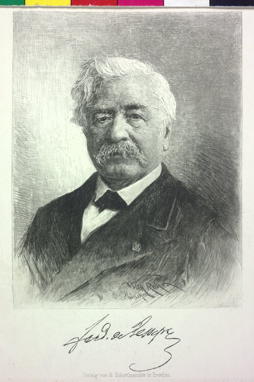 Ferdinand von Lesseps (painettu) tekijältä Artist Unknown