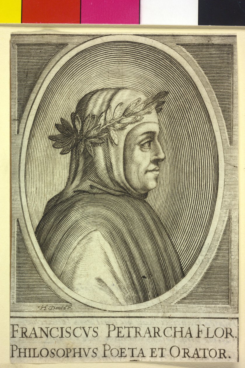 Francesco Petrarca (painettu) tekijältä Artist Unknown
