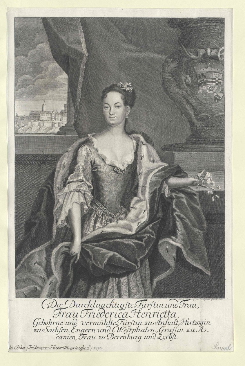 Friederike Henriette prinsessa Anhalt-Bernburgissa tekijältä Artist Unknown