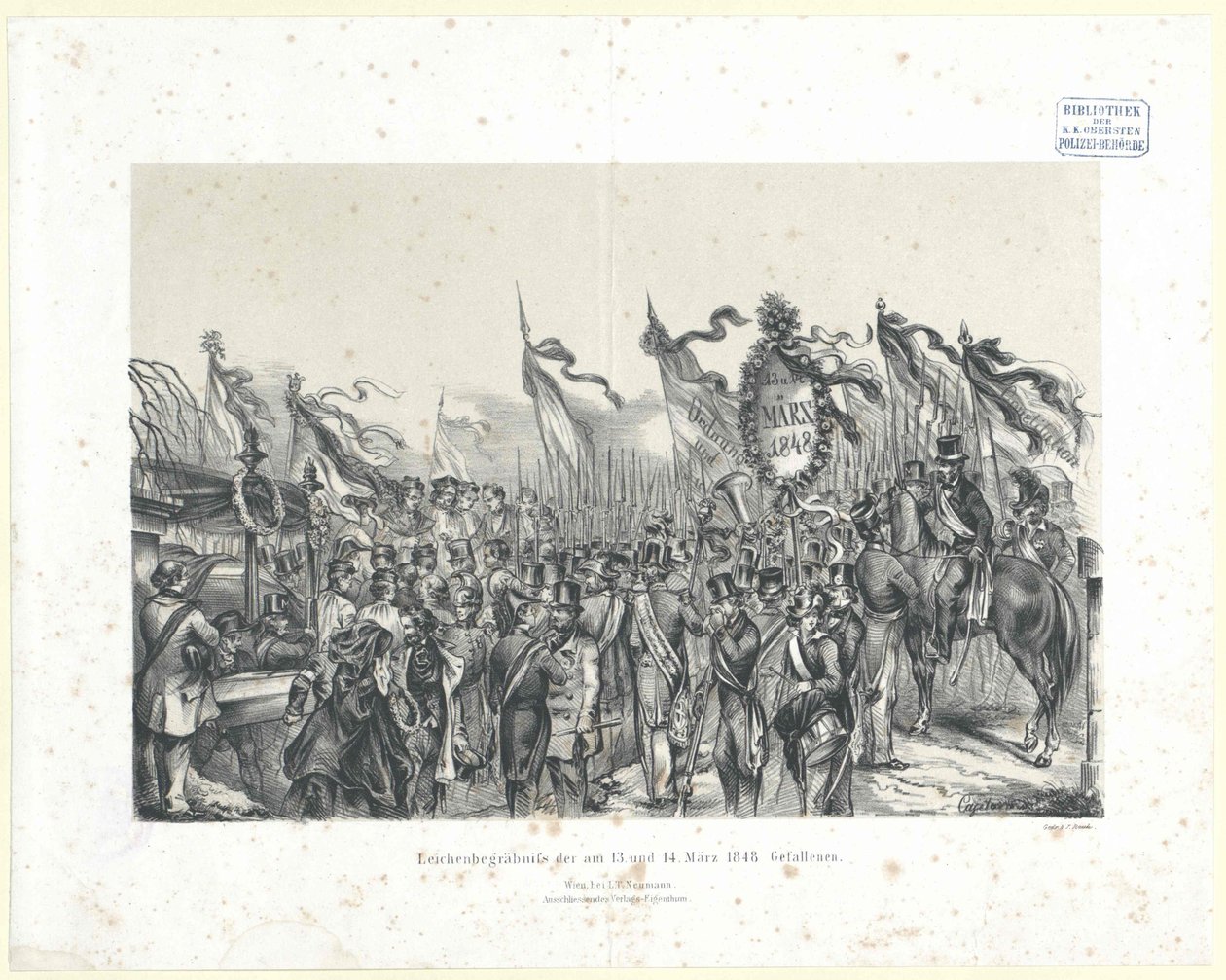 13. ja 14. maaliskuuta 1848 kaatuneiden hautajaiset tekijältä Artist Unknown