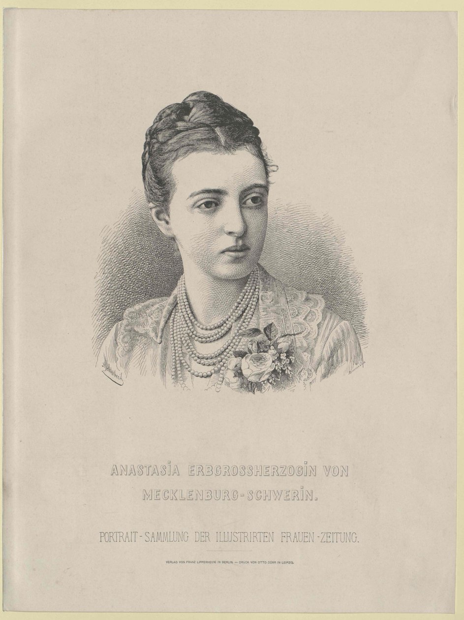 Venäjän suuriruhtinatar Anastasia Mihailovna tekijältä Artist Unknown