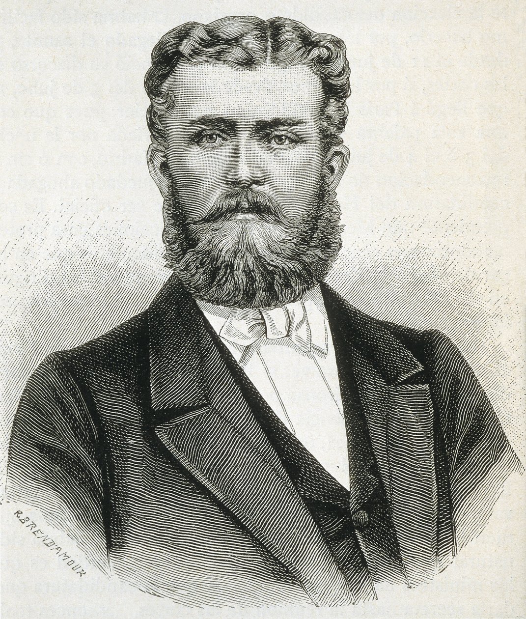 HOHENZOLLERN-SIGMARINGEN, Leopold (1835-1905). Romanian kuningas Carol I:n veli ja tulevan Romanian kuningas Ferdinandin isä. Kaiverrus tekijältä Artist Unknown
