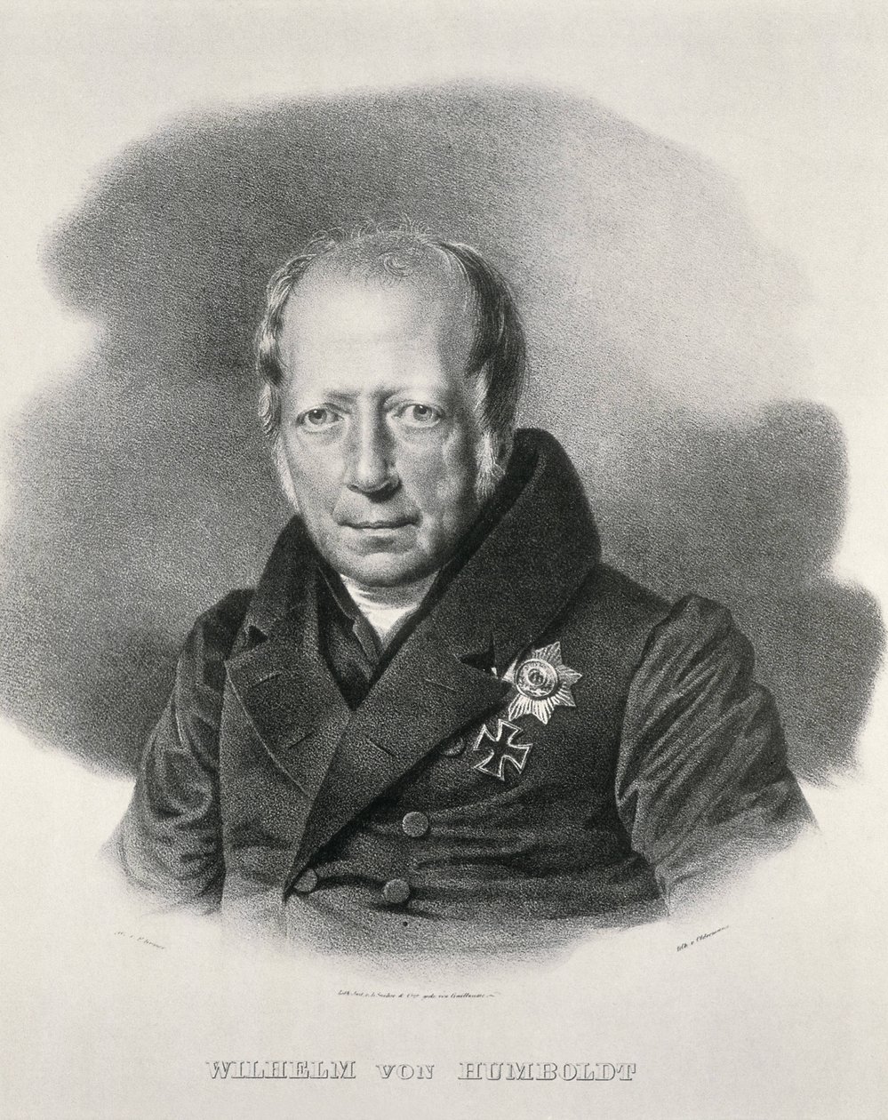 HUMBOLDT, Wilhem von (1767-1835). Saksalainen valtiomies ja filosofi. Litografia. tekijältä Artist Unknown