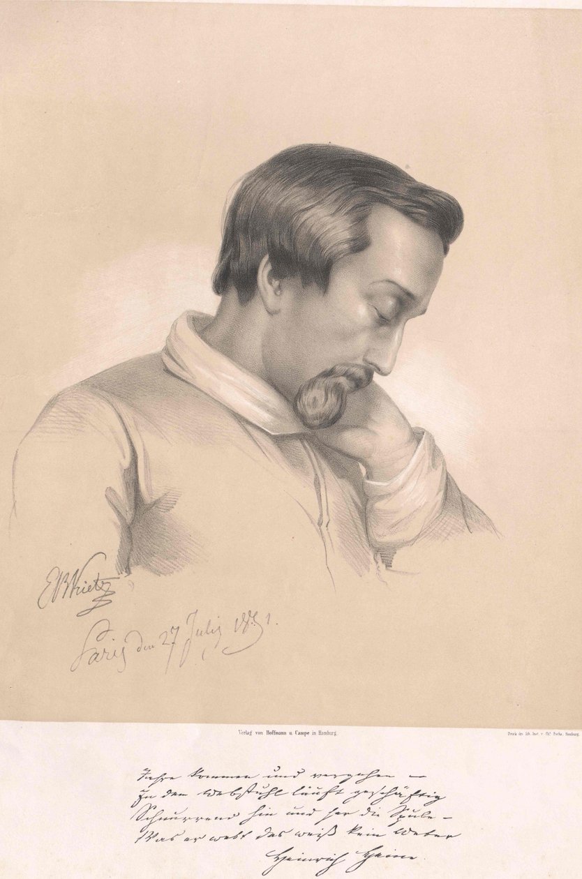 Heinrich Heine (painettu) tekijältä Artist Unknown