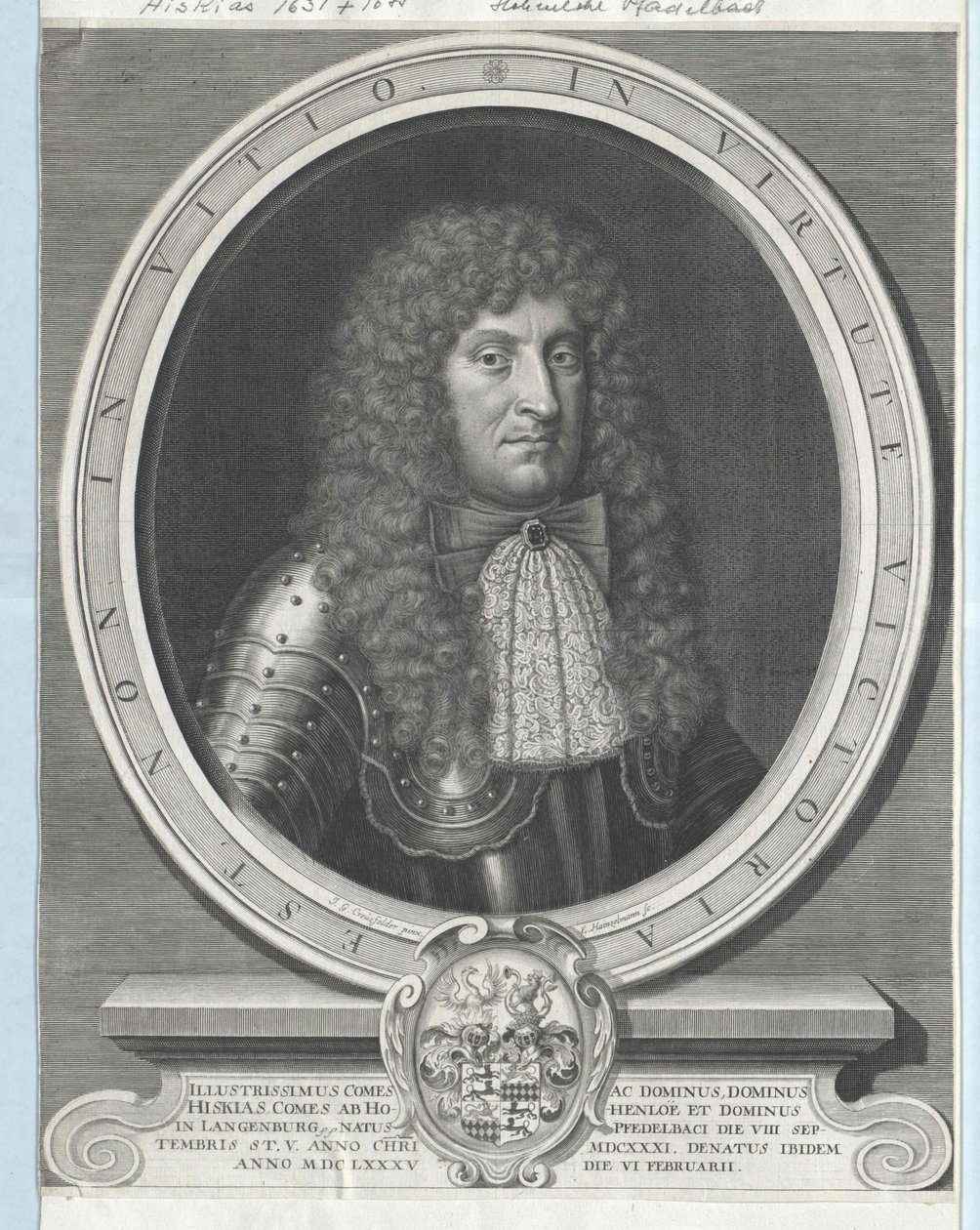 Hiskia kreivi Hohenlohe-Waldenburg-Pfedelbach tekijältä Artist Unknown